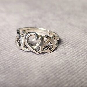 Paloma Picasso Tiffany & Co Sterling Silver 925 Heart Scroll Ring Size 4.5